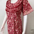 Red Pure Cotton Nightgown Soft & Comfortable