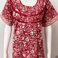 Red Pure Cotton Nightgown Soft & Comfortable