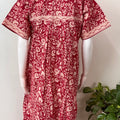 Red Pure Cotton Nightgown Soft & Comfortable