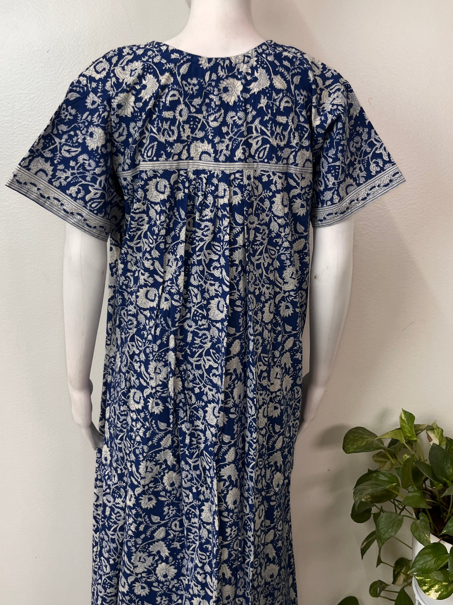 Royal Blue 100% Cotton Nightgown for Women