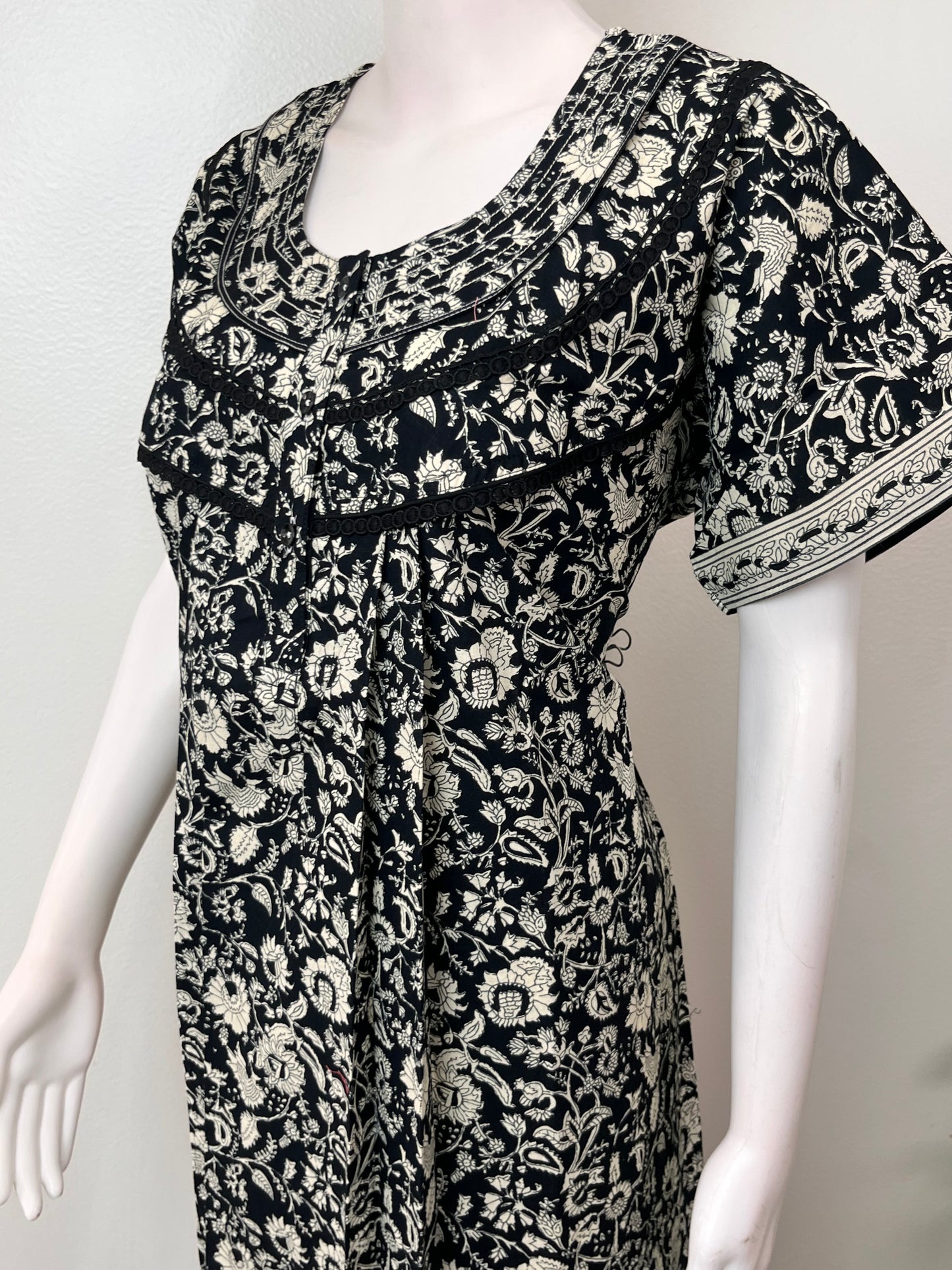 Black Pure Cotton Nighty Elegant & Comfortable