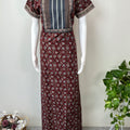 Maroon Floral Print Pure Cotton Nightgown