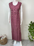Purple Pure Cotton Sleeveless Nightgown