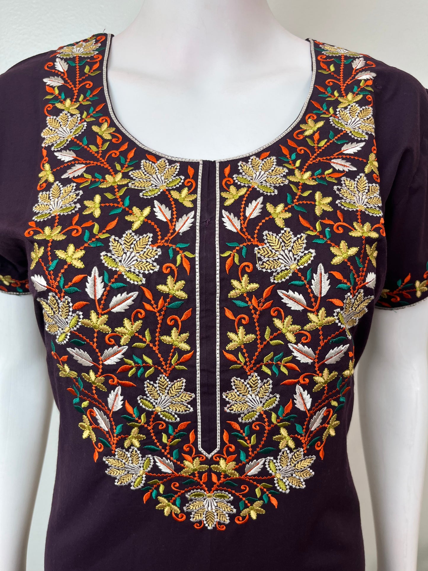 Wine Graceful Bizzylizzy Nightgown with Embroidery