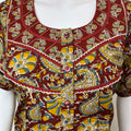 Maroon Ajrak Printed 100% Cotton  Nightgown