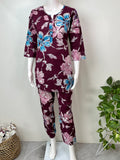 Maroon Pure Cotton Night Suit