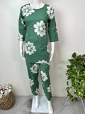 Green Cambric Cotton Night Suit