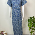 Blue Double Printed 100% Cotton Nightgown