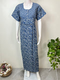Blue Double Printed 100% Cotton Nightgown