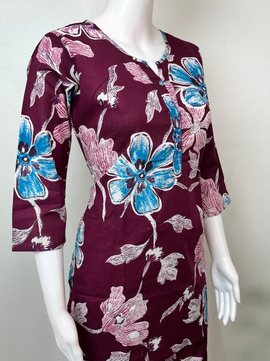 Maroon Pure Cotton Night Suit