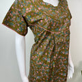 Brown Floral Printed Pure Cotton Nightgown