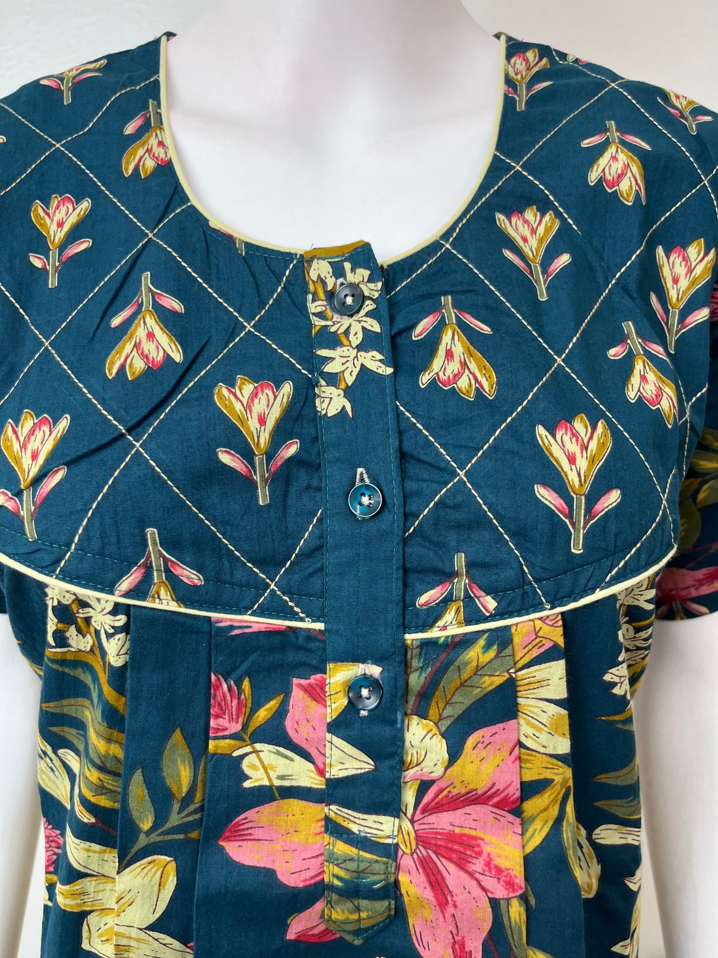 Navy Blue 100% Cotton Women’s Nighty