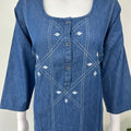 Denim Nighty for Women with Long Sleeves
