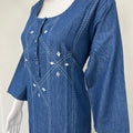 Denim Nighty for Women with Long Sleeves