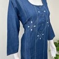 Denim Nighty for Women with Long Sleeves