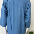 Causal Cotton Denim Nightgown with Long Sleeves