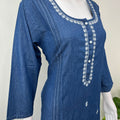 Women's Soft Denim Nightwear with 3/4th Sleeves