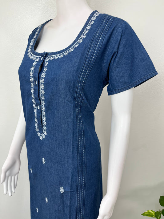 Casual Cotton Denim Nighty