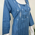 Denim Nightgown for Women with 3/4th Sleeves