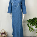 Denim Nightgown for Women with 3/4th Sleeves