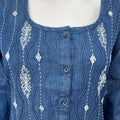 Breathable Denim Look Nighty with 3/4th Sleeves