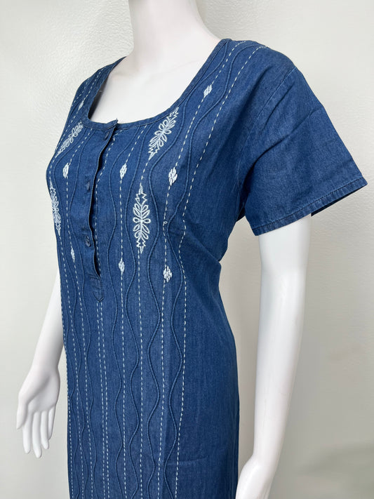 Causal Cotton Denim Nighty
