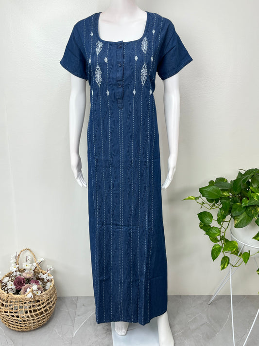 Causal Cotton Denim Nighty