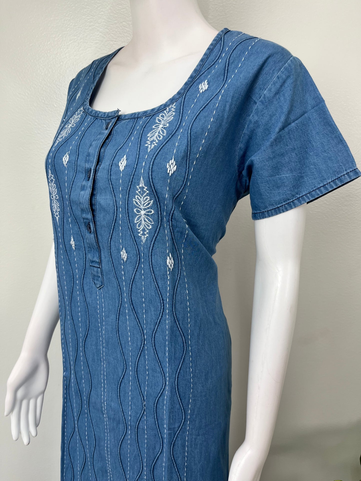 Breathable Denim Look Nightgown