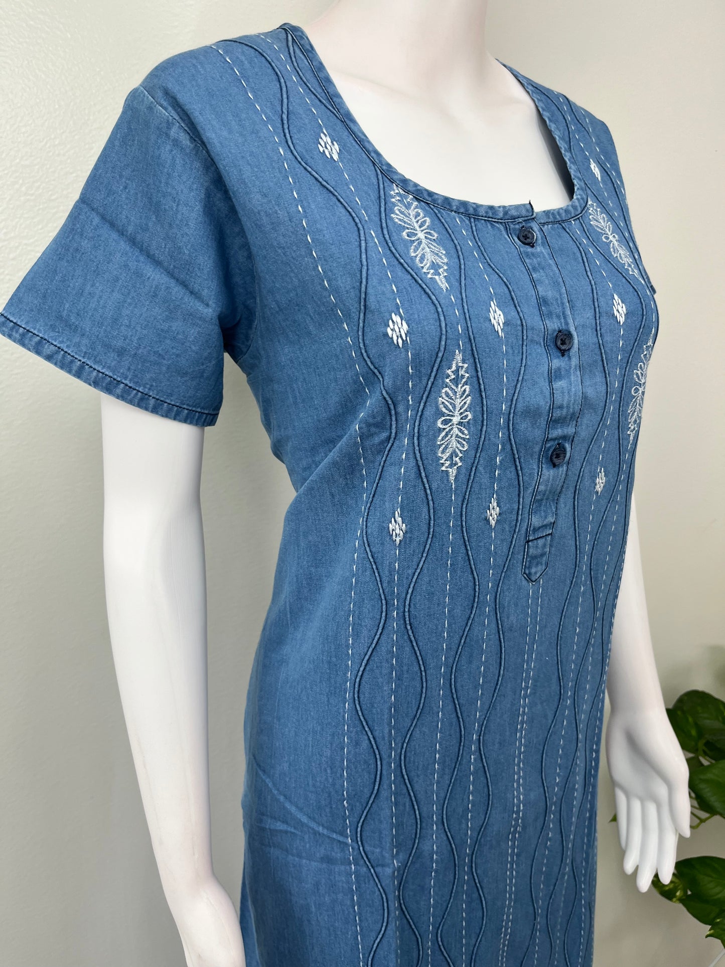 Breathable Denim Look Nightgown