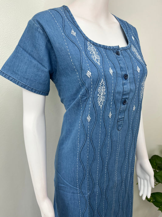 Breathable Denim Look Nightgown
