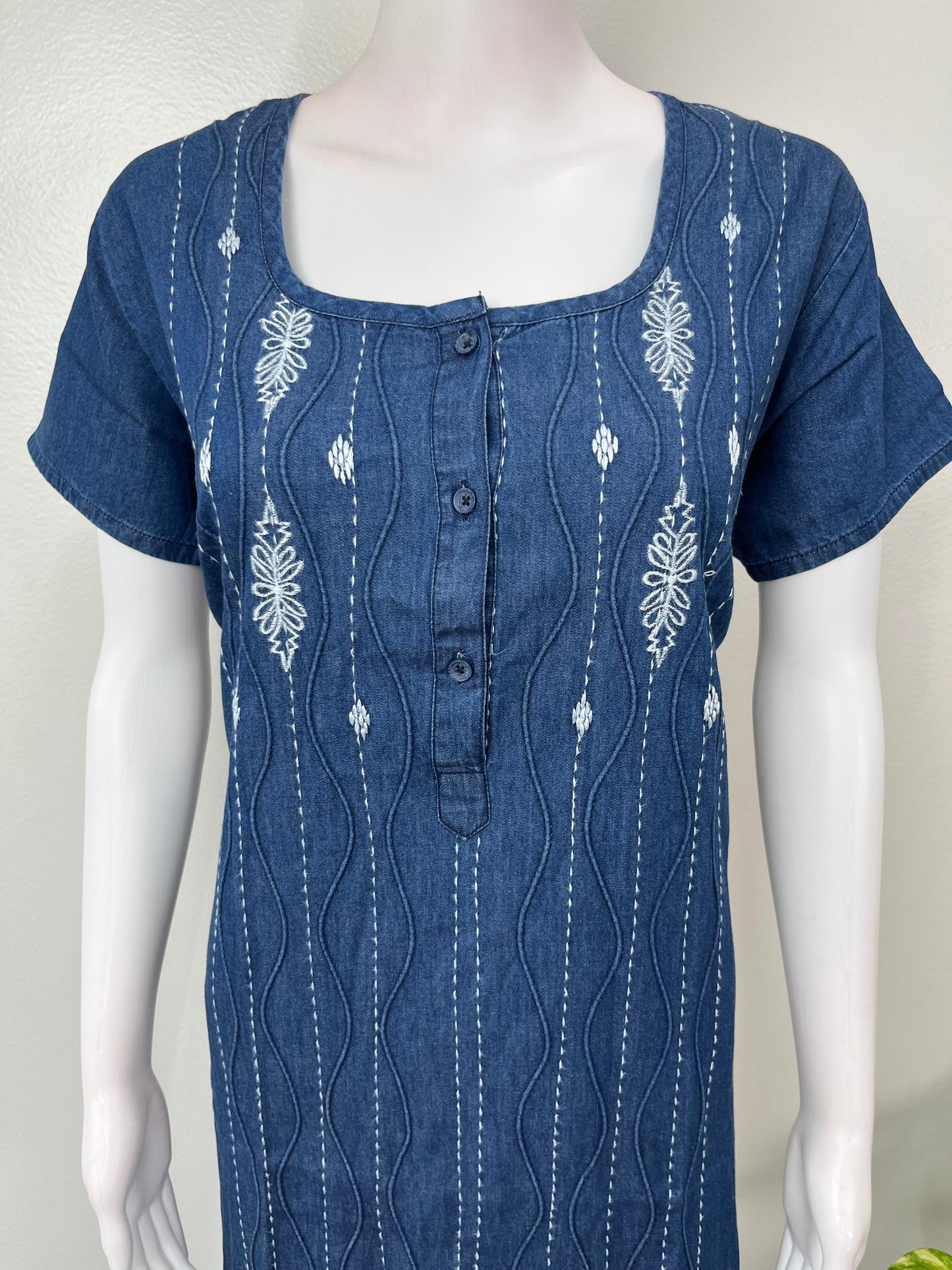 Causal Cotton Denim Nighty