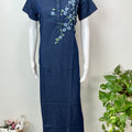 Navy Blue Classic Denim Nightgown for Women