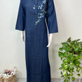 Denim Graceful Embroidered Nighty