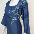 Denim Graceful Embroidered Nighty