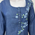 Denim Graceful Embroidered Nighty