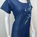 Navy Blue Classic Denim Nightgown for Women