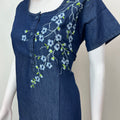 Navy Blue Classic Denim Nightgown for Women