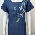 Navy Blue Classic Denim Nightgown for Women