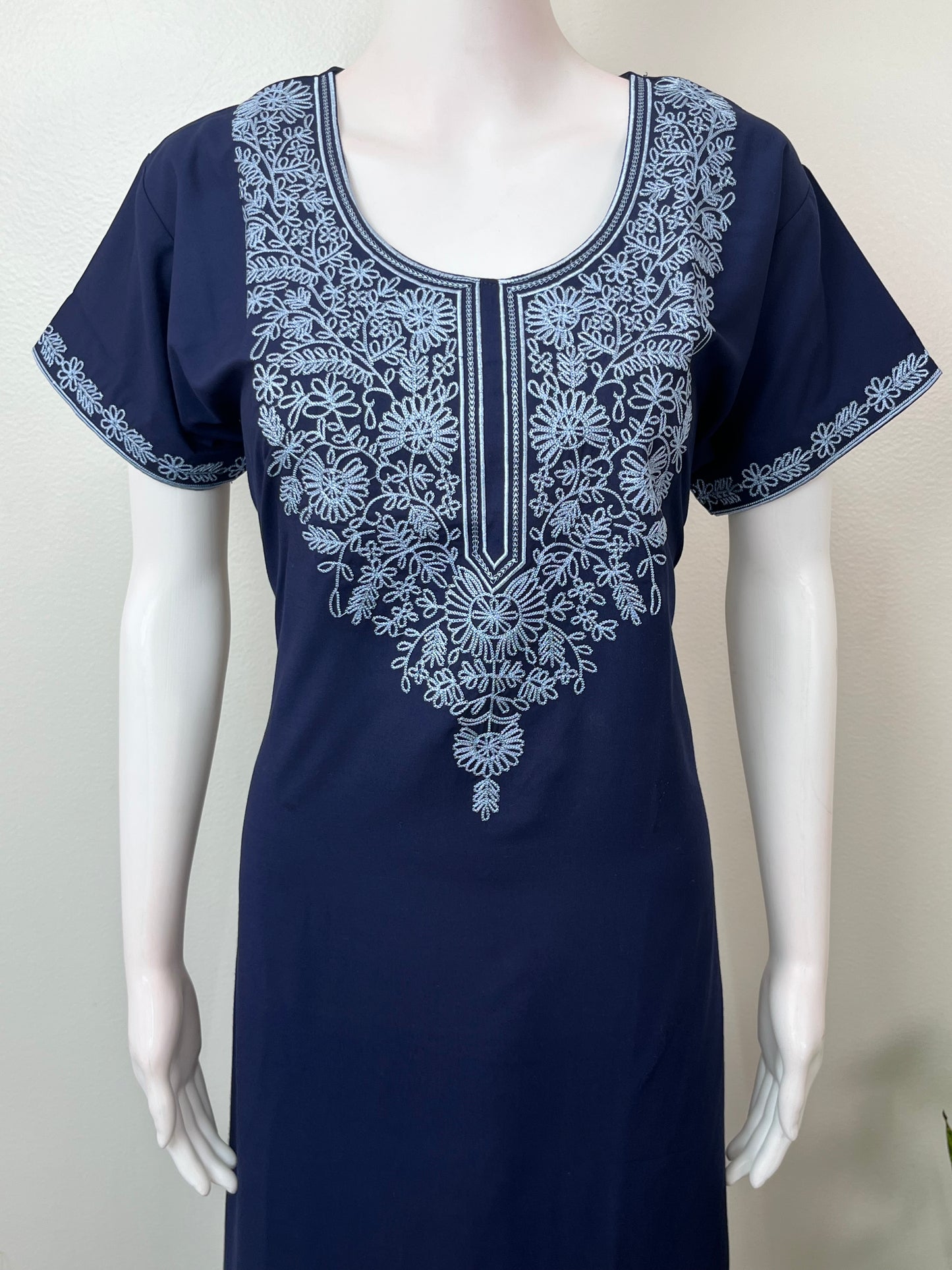 Navy Blue Delicate Embroidery Bizzylizzy Nighty