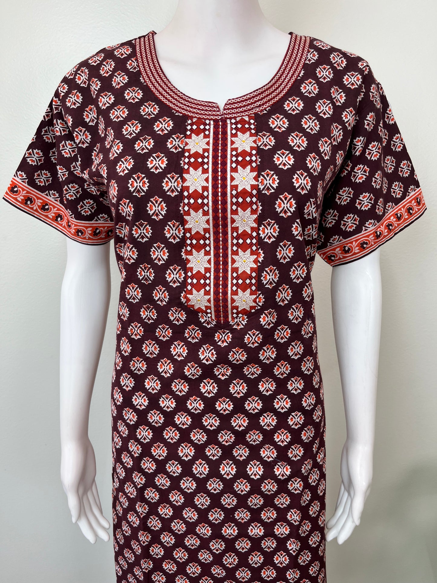 Wine Pure Cotton Nighty Soft & Comfortable