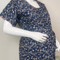 Relaxed Fit Blue Maternity Gown for Women