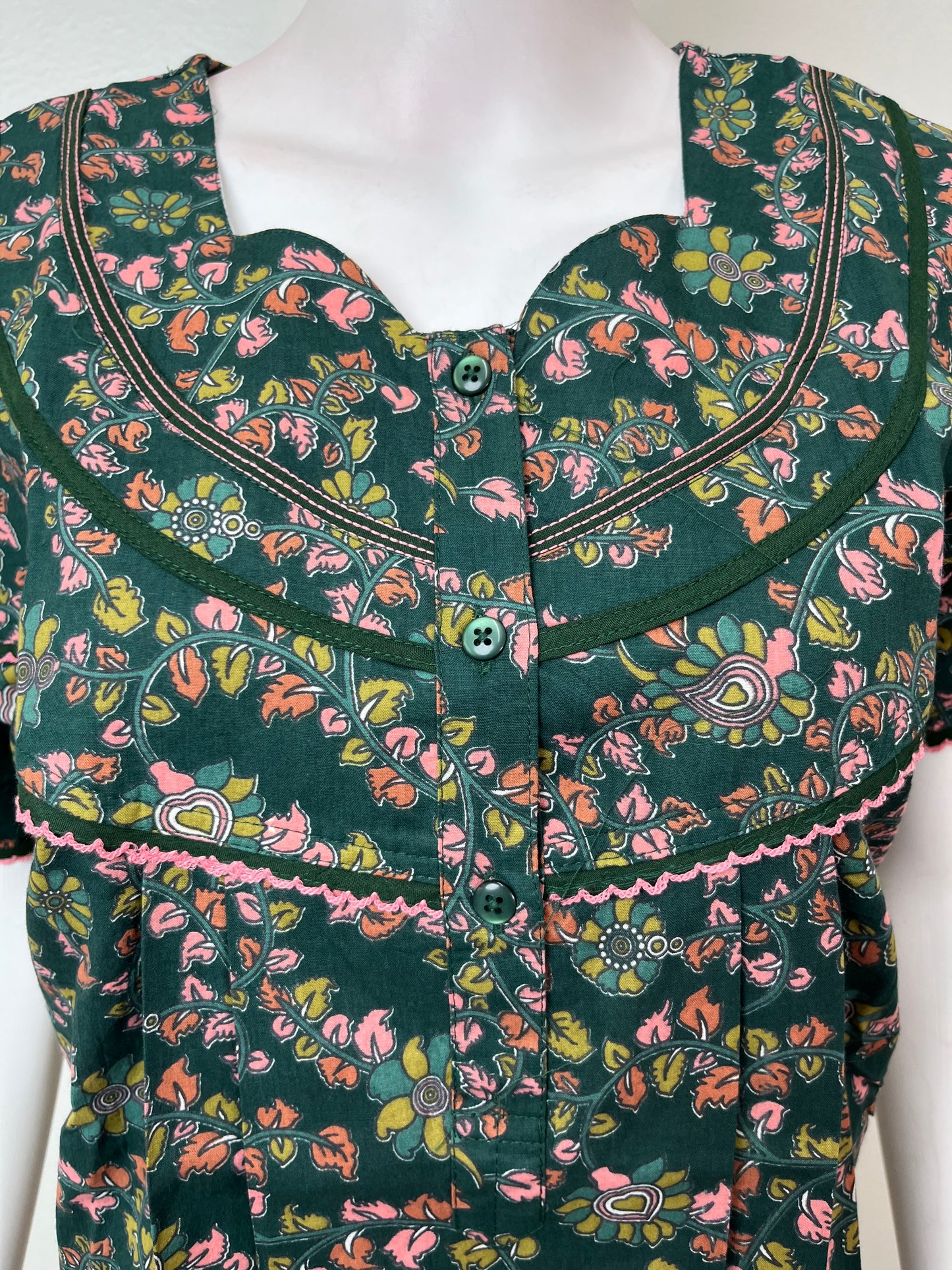 Bottle Green Pure Cotton Nighty