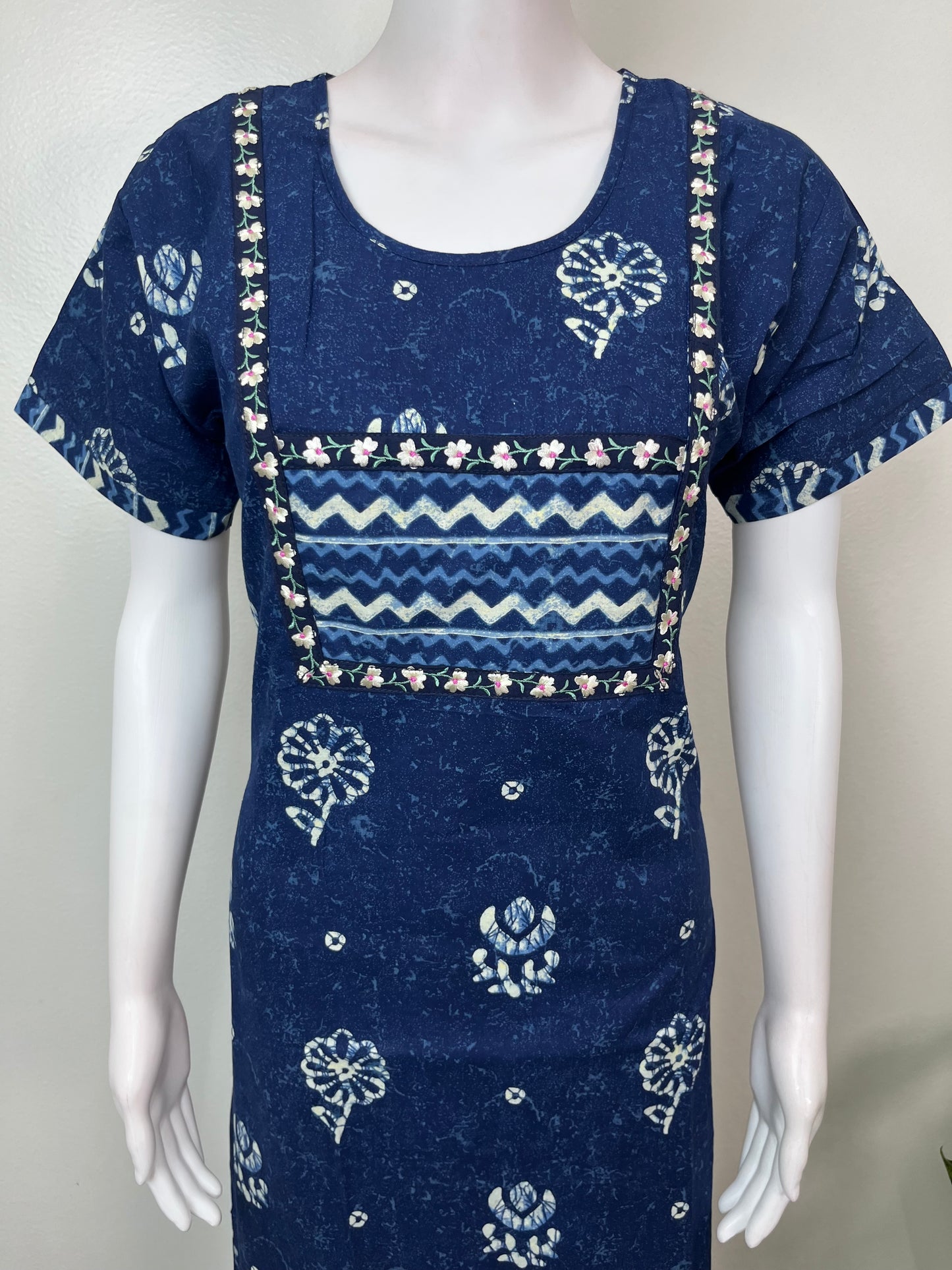 Royal Blue Pure Cotton Women’s Nightgown