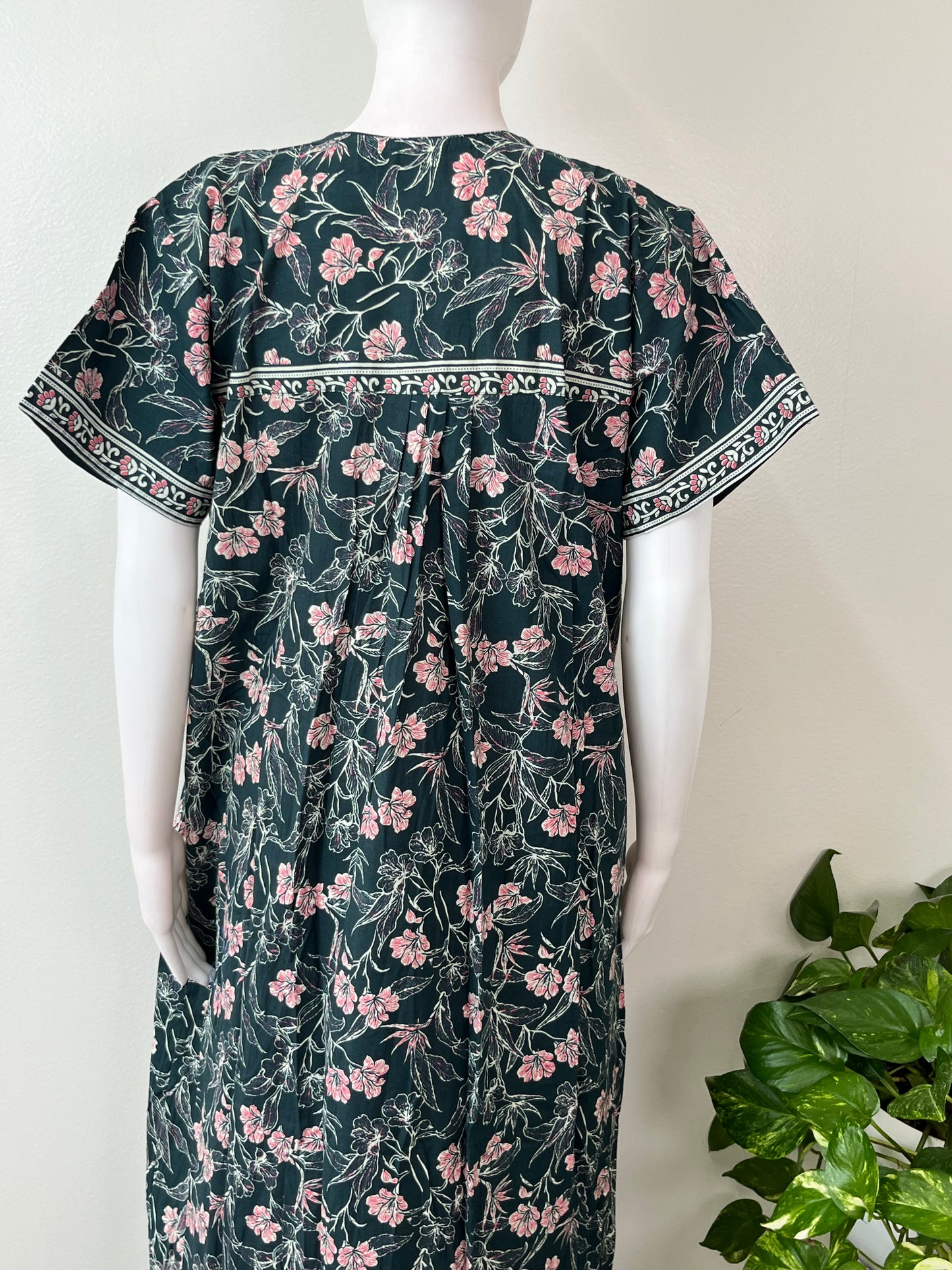 Bottle Green Pure Cotton Nighty for Women