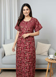 Red 100% Cotton Nightgown for Women