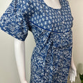 Blue Double Printed 100% Cotton Nightgown