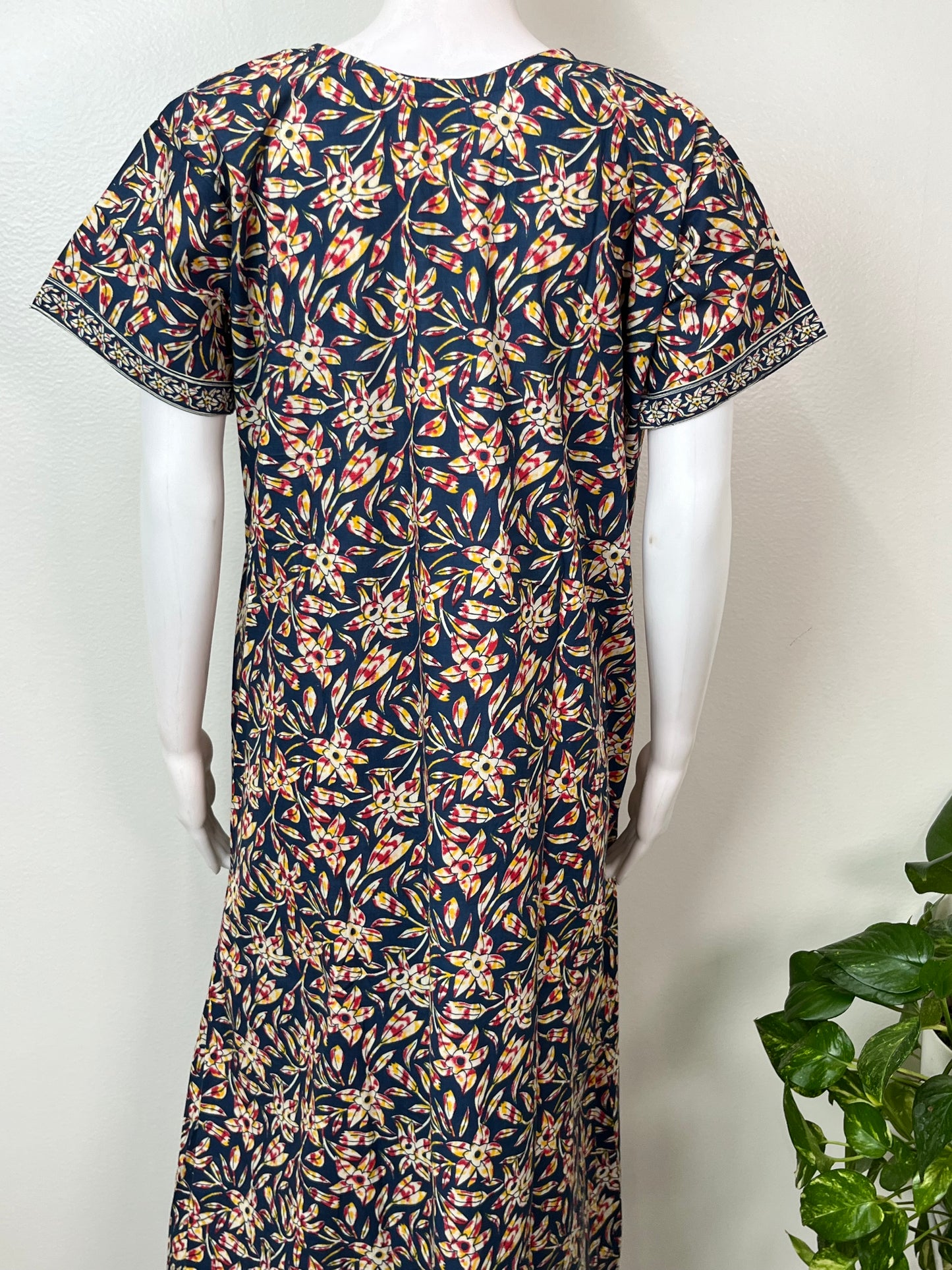 Navy Blue A-Line Style Cotton Nighty