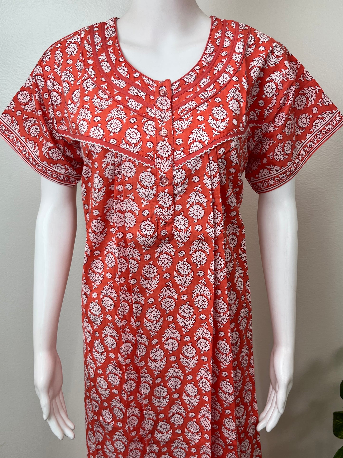 Orange Pure Cotton Women’s Nightgown