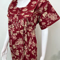 Red Pure Cotton Nightgown for Women