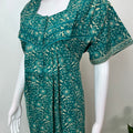 Green Pleated Pure Cotton Nightgown